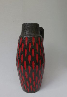 Black and Red Ceramic Fat Lava Vase from Scheurich, 1960s-EY-626979