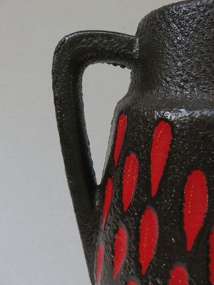 Black and Red Ceramic Fat Lava Vase from Scheurich, 1960s-EY-626979