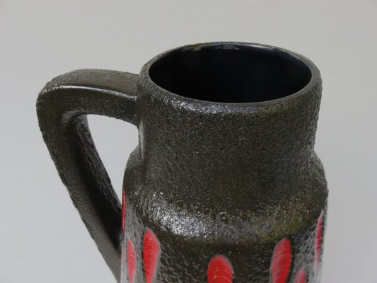 Black and Red Ceramic Fat Lava Vase from Scheurich, 1960s-EY-626979