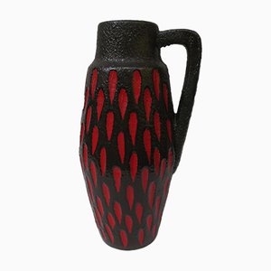 Black and Red Ceramic Fat Lava Vase from Scheurich, 1960s-EY-626979