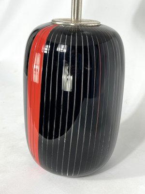 Black and Red Murano Glass Table Lamp from VeArt, 1970s-OT-1313274