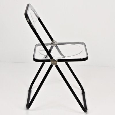 Black and Transparent Plia Chairs by Giancarlo Piretti for Anonima Castelli, Set of 2-JDR-1125503