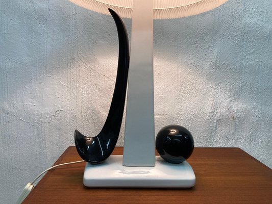 Black and White Ceramic Table Lamp, 1970s-AET-2034651