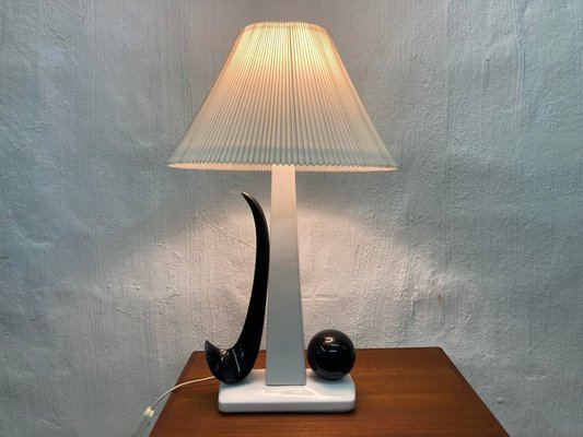 Black and White Ceramic Table Lamp, 1970s-AET-2034651