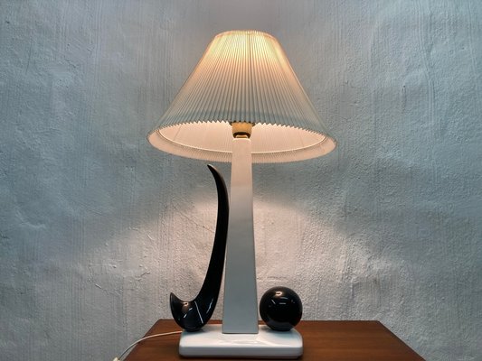 Black and White Ceramic Table Lamp, 1970s-AET-2034651