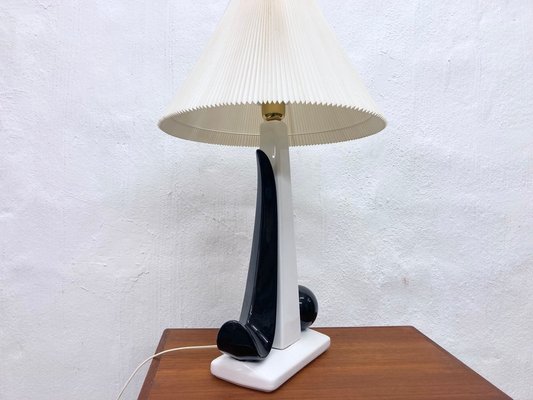 Black and White Ceramic Table Lamp, 1970s-AET-2034651