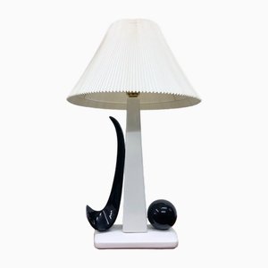 Black and White Ceramic Table Lamp, 1970s-AET-2034651