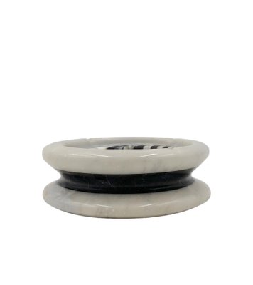 Black and White Marble Inlays Ashtray, 1970s-TXN-1771130