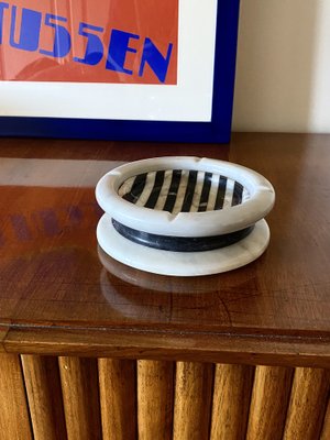 Black and White Marble Inlays Ashtray, 1970s-TXN-1771130