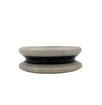 Black and White Marble Inlays Ashtray, 1970s-TXN-1771130