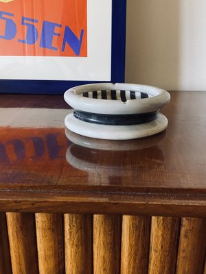 Black and White Marble Inlays Ashtray, 1970s-TXN-1771130