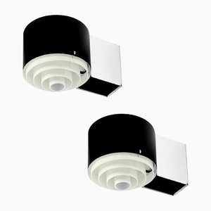 Black and White Metal Wall Sconces from Novalux France, 1950s, Set of 2-XT-1394032