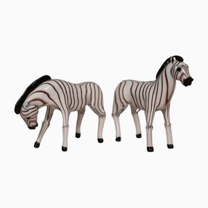 Black and White Murano Glass Sculptures, 1980s, Set of 2-UH-1787700