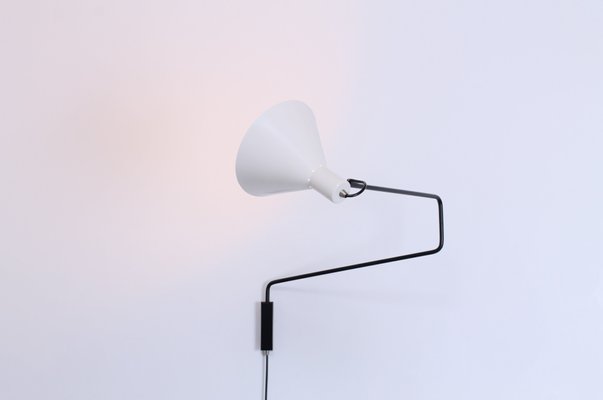 Black and White Paperclip Elbow Sconce by J. J. M. Hoogervorst for Anvia, 1950s-XT-654289