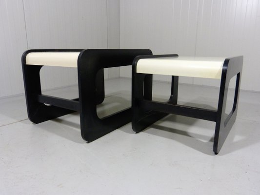 Black and White Side Tables, 1960s, Set of 2-TU-1449811