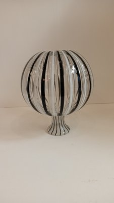 Black and White Transparent Glass Vase by Archimede Seguso, Italy, 1970s-TKR-1819381