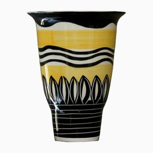 Black and Yellow Ceramic Vase-TEP-1234641