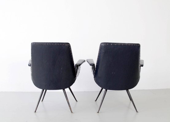 Black Armchairs by Gastone Rinaldi for Rima, 1950s, Set of 2-AA-1231926