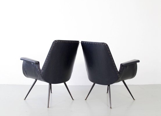 Black Armchairs by Gastone Rinaldi for Rima, 1950s, Set of 2-AA-1231926