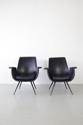 Black Armchairs by Gastone Rinaldi for Rima, 1950s, Set of 2-AA-1231926