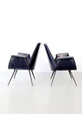 Black Armchairs by Gastone Rinaldi for Rima, 1950s, Set of 2-AA-1231926