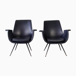 Black Armchairs by Gastone Rinaldi for Rima, 1950s, Set of 2-AA-1231926