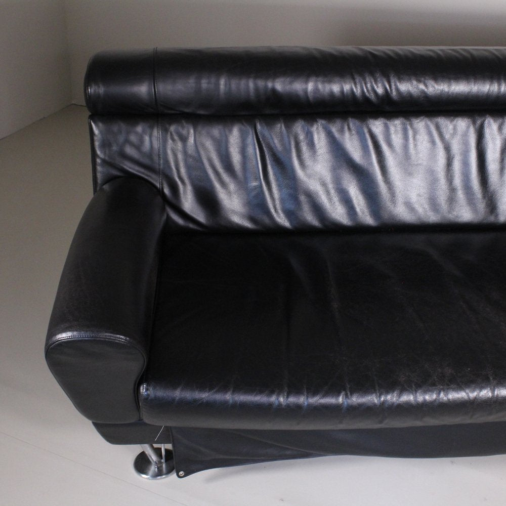 Black Balzo Loveseat Sofa by Massimo Iosa Ghini for Moroso, 1987