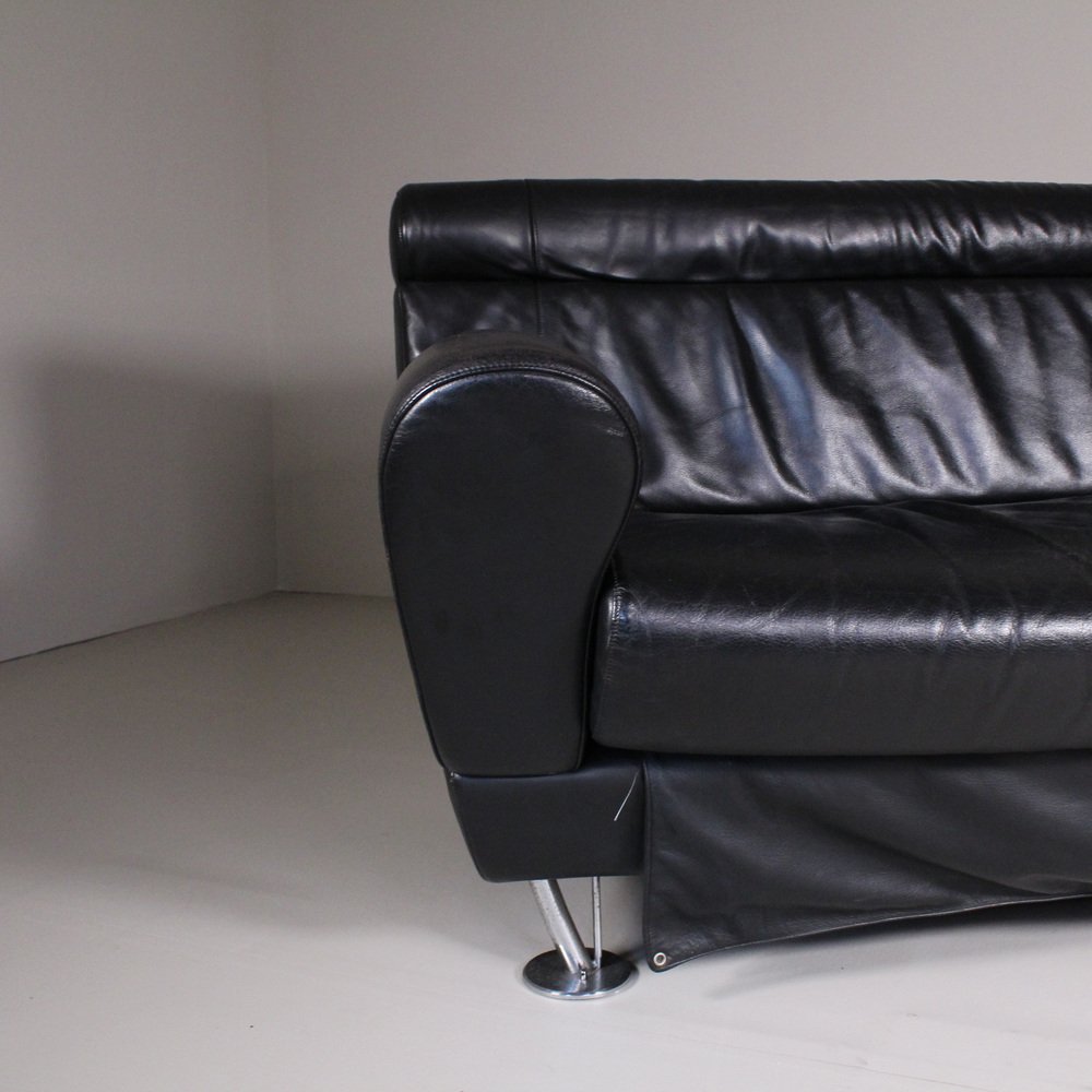 Black Balzo Loveseat Sofa by Massimo Iosa Ghini for Moroso, 1987