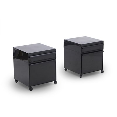 Black Bedside Tables by Simon Fussel for Kartell, 1970s, Set of 2-EZ-1718096