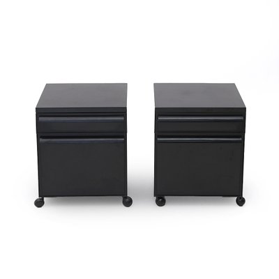 Black Bedside Tables by Simon Fussel for Kartell, 1970s, Set of 2-EZ-1718096