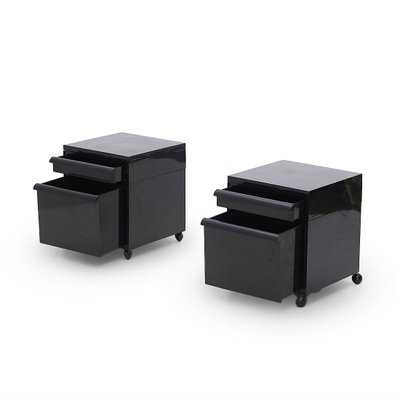 Black Bedside Tables by Simon Fussel for Kartell, 1970s, Set of 2-EZ-1718096