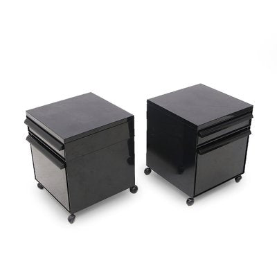 Black Bedside Tables by Simon Fussel for Kartell, 1970s, Set of 2-EZ-1718096