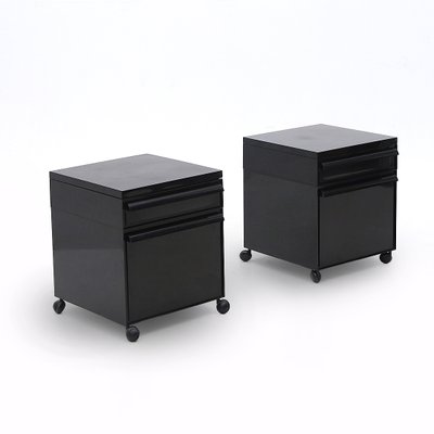 Black Bedside Tables by Simon Fussel for Kartell, 1970s, Set of 2-EZ-1718096