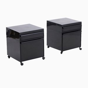 Black Bedside Tables by Simon Fussel for Kartell, 1970s, Set of 2-EZ-1718096