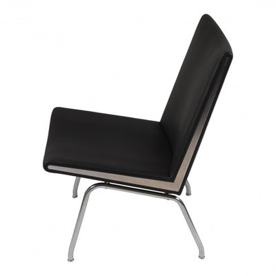 Black Bison Leather Ch401 Airport Chair by Hans J. Wegner for Carl Hansen & Søn-MTD-1400540