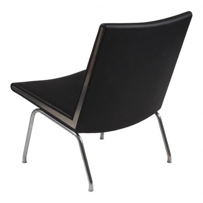 Black Bison Leather Ch401 Airport Chair by Hans J. Wegner for Carl Hansen & Søn-MTD-1400540