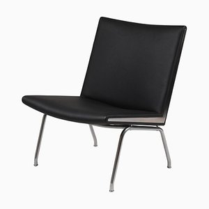 Black Bison Leather Ch401 Airport Chair by Hans J. Wegner for Carl Hansen & Søn-MTD-1400540