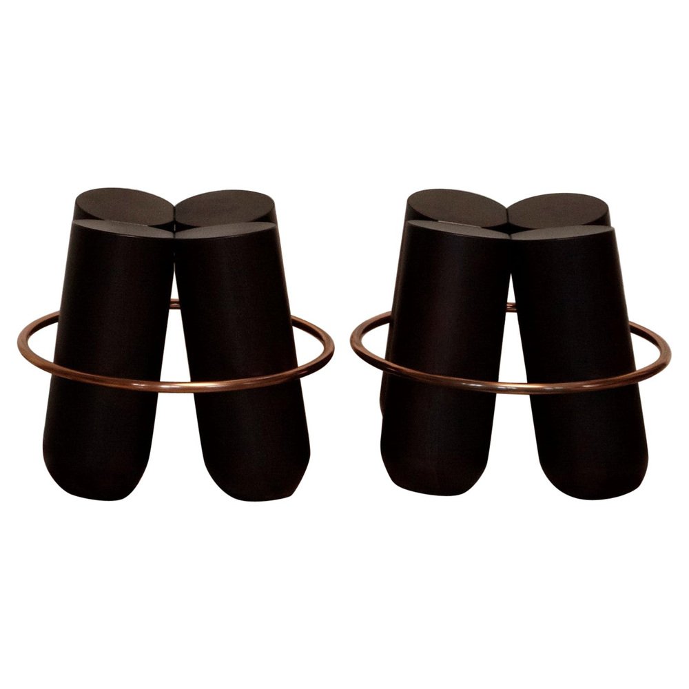 Black Bolt Stools by Note Design Studio, Set of 2