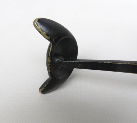 Black Brass Animal Cloakroom Hook by Walter Bosse, 1950s, Set of 12-EY-1403058