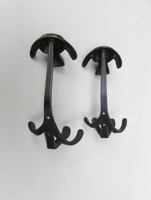 Black Brass Animal Cloakroom Hook by Walter Bosse, 1950s, Set of 12-EY-1403058