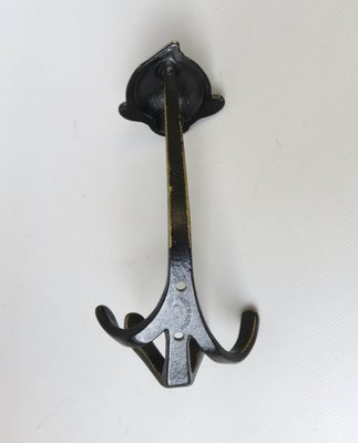 Black Brass Animal Cloakroom Hook by Walter Bosse, 1950s, Set of 12-EY-1403058