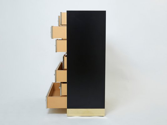 Black Brass & Chrome Cabinet by Michel Pegeres, 1970s-YJA-1166491