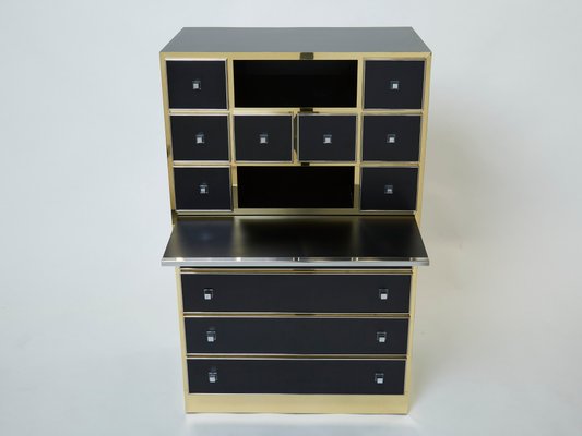 Black Brass & Chrome Cabinet by Michel Pegeres, 1970s-YJA-1166491