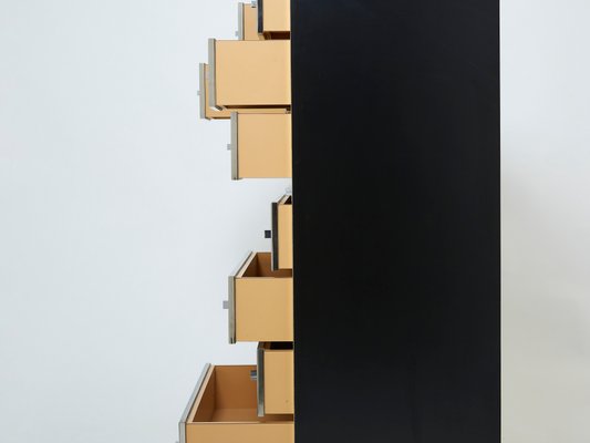 Black Brass & Chrome Cabinet by Michel Pegeres, 1970s-YJA-1166491