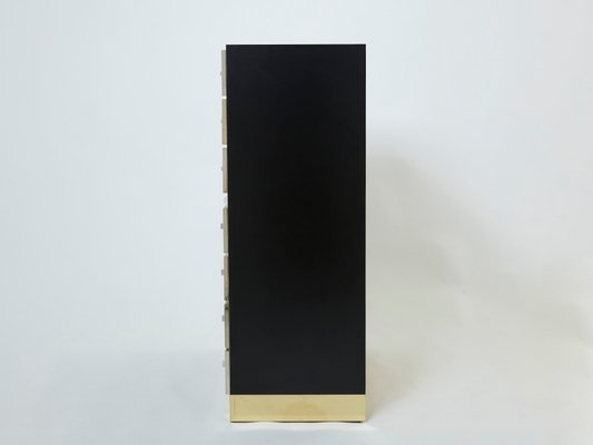 Black Brass & Chrome Cabinet by Michel Pegeres, 1970s-YJA-1166491