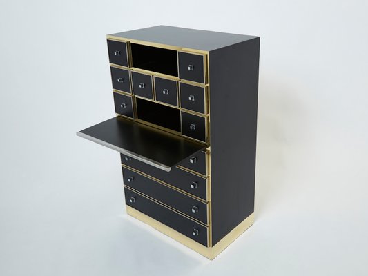 Black Brass & Chrome Cabinet by Michel Pegeres, 1970s-YJA-1166491