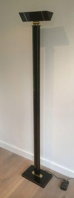 Black Brass Lacquered Parquet Floor Lamp-BA-1365831