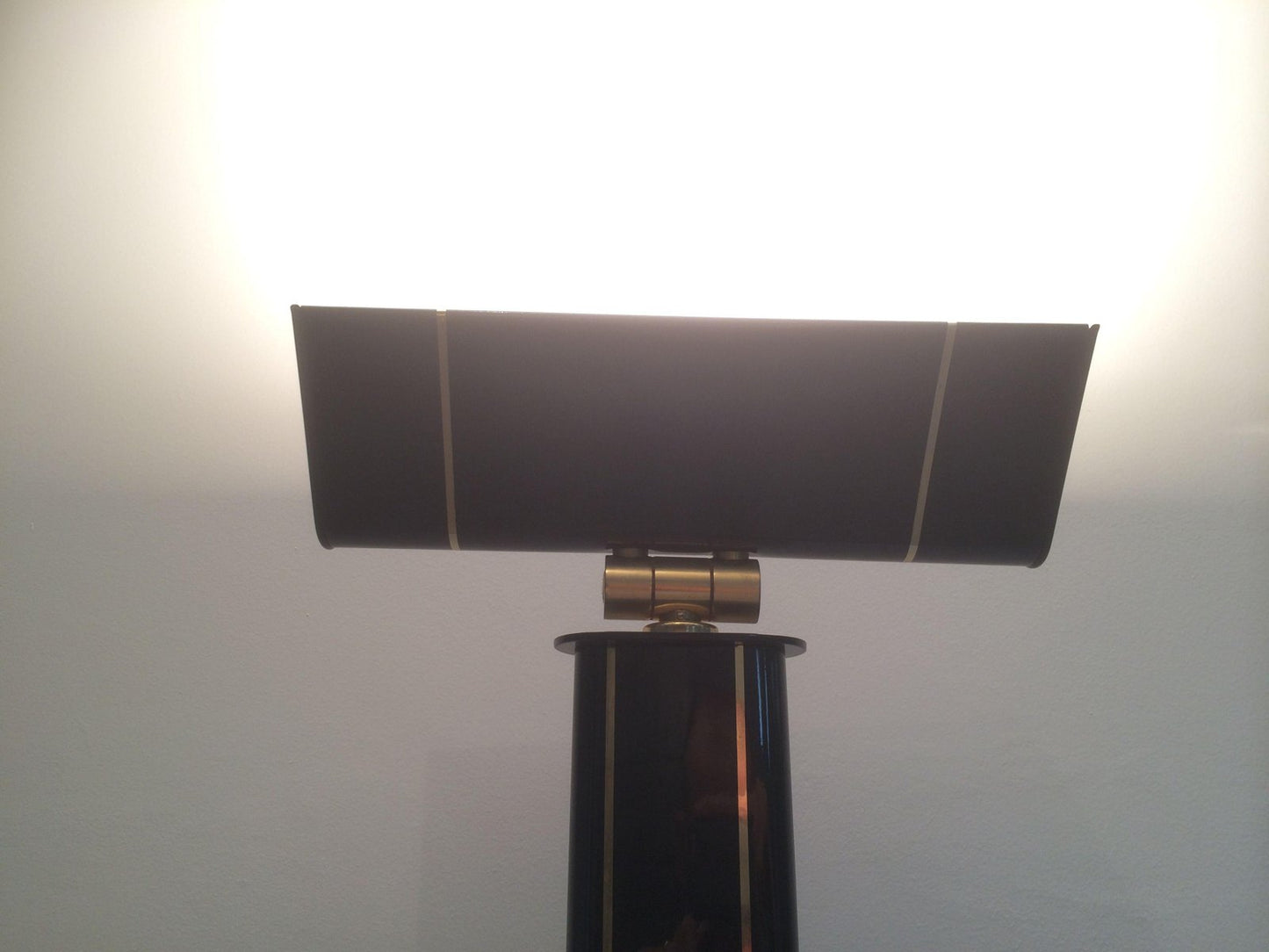 Black Brass Lacquered Parquet Floor Lamp