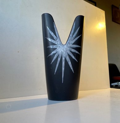 Black Burgundia Vase in Ceramic by Svend Aage Holm-Sørensen for Søholm, 1950s-LCR-1225768