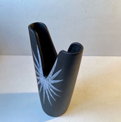 Black Burgundia Vase in Ceramic by Svend Aage Holm-Sørensen for Søholm, 1950s-LCR-1225768